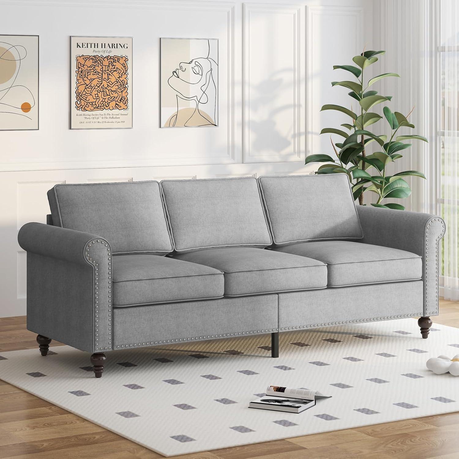 Alcott Hill® Devondrick 3-Piece Sofa Set | 3-Seater Sofa Couch, Loveseat and Single Sofa Chair for Small Spaces | Easy Assembly & Stain Resistant Fabric (Apartment/Dorm Ready)