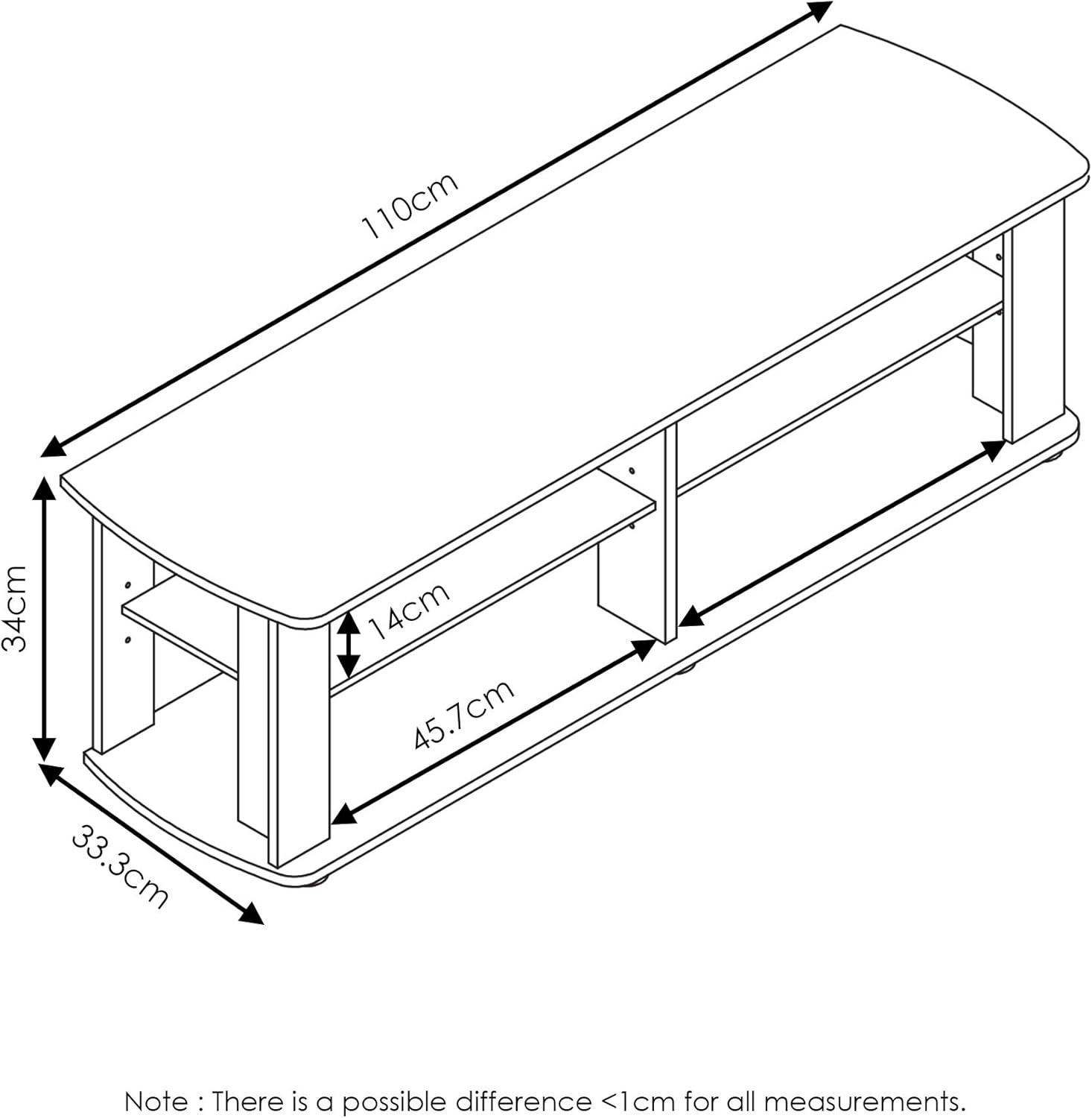 Furinno Mid-century 3-Tier Entertainment Center TV Stand for TVs up to 45"