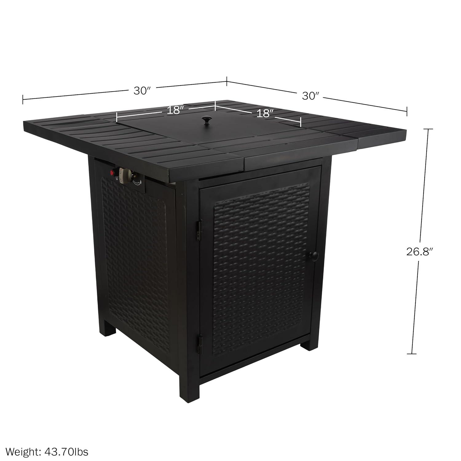 Pure Garden Propane Fire Pit - 30-Inch Outdoor Fireplace - 50,000 BTU Firepit - Fire Table with Electric Ignition, Lava Rocks, and Cover by Pure Garden
