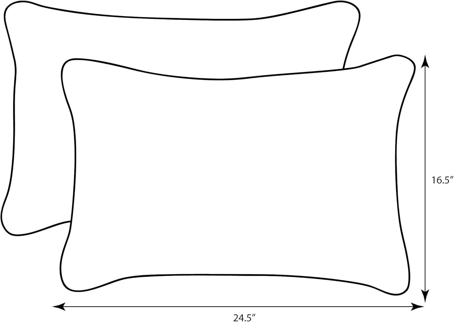 Floral Green Rectangular Outdoor Lumbar Throw Pillow 2-Pack