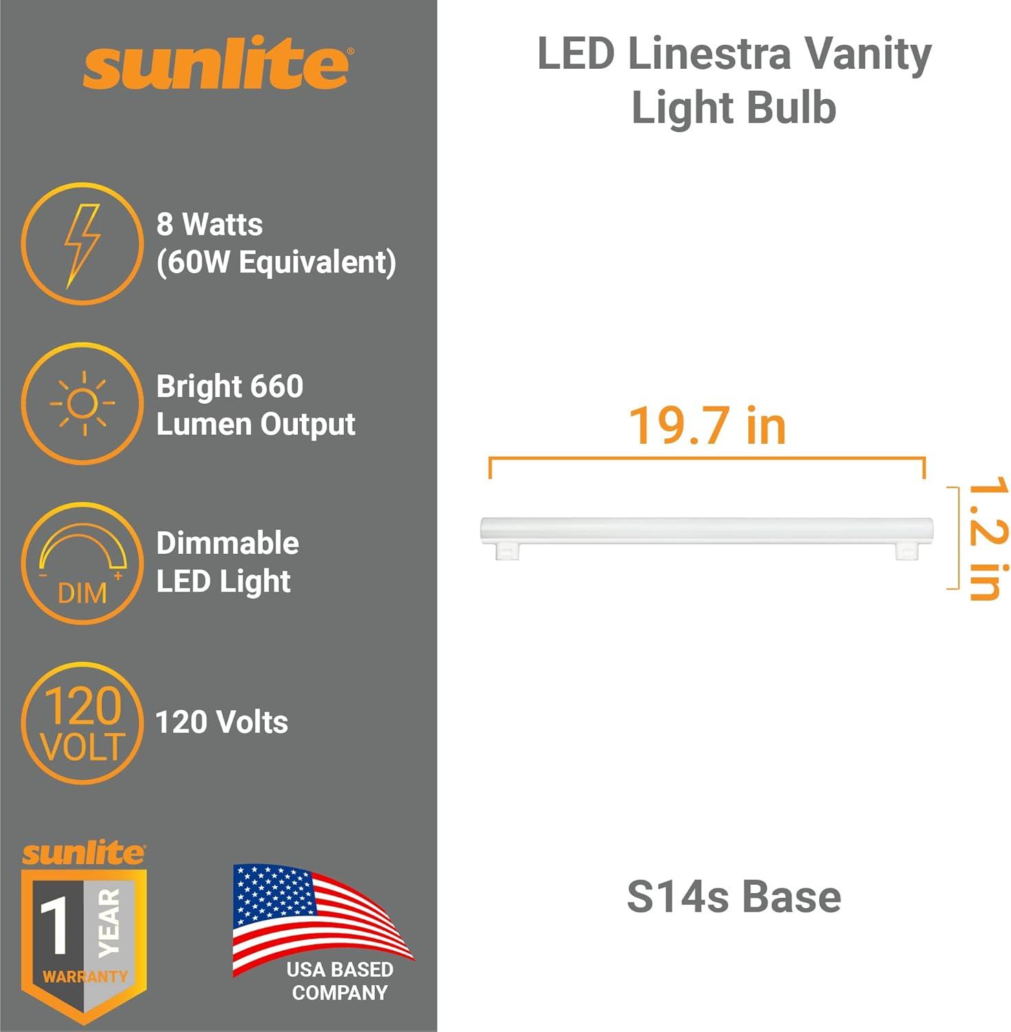 White Frosted 20-Inch Dimmable LED Tube Light Bulb