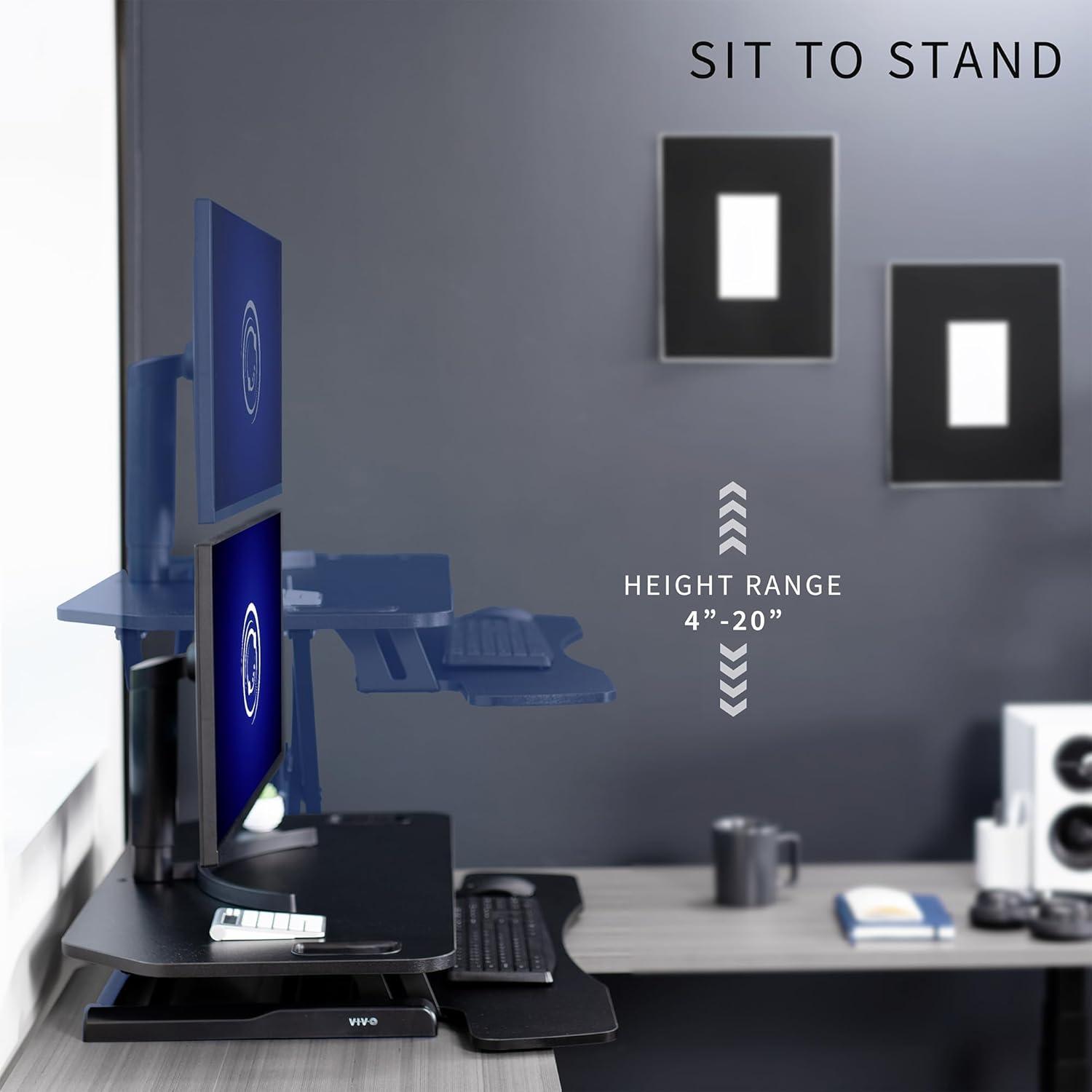 Vivo VIVO Height Adjustable Corner Desktop Monitor Riser 38" (DESK-V000KL series)