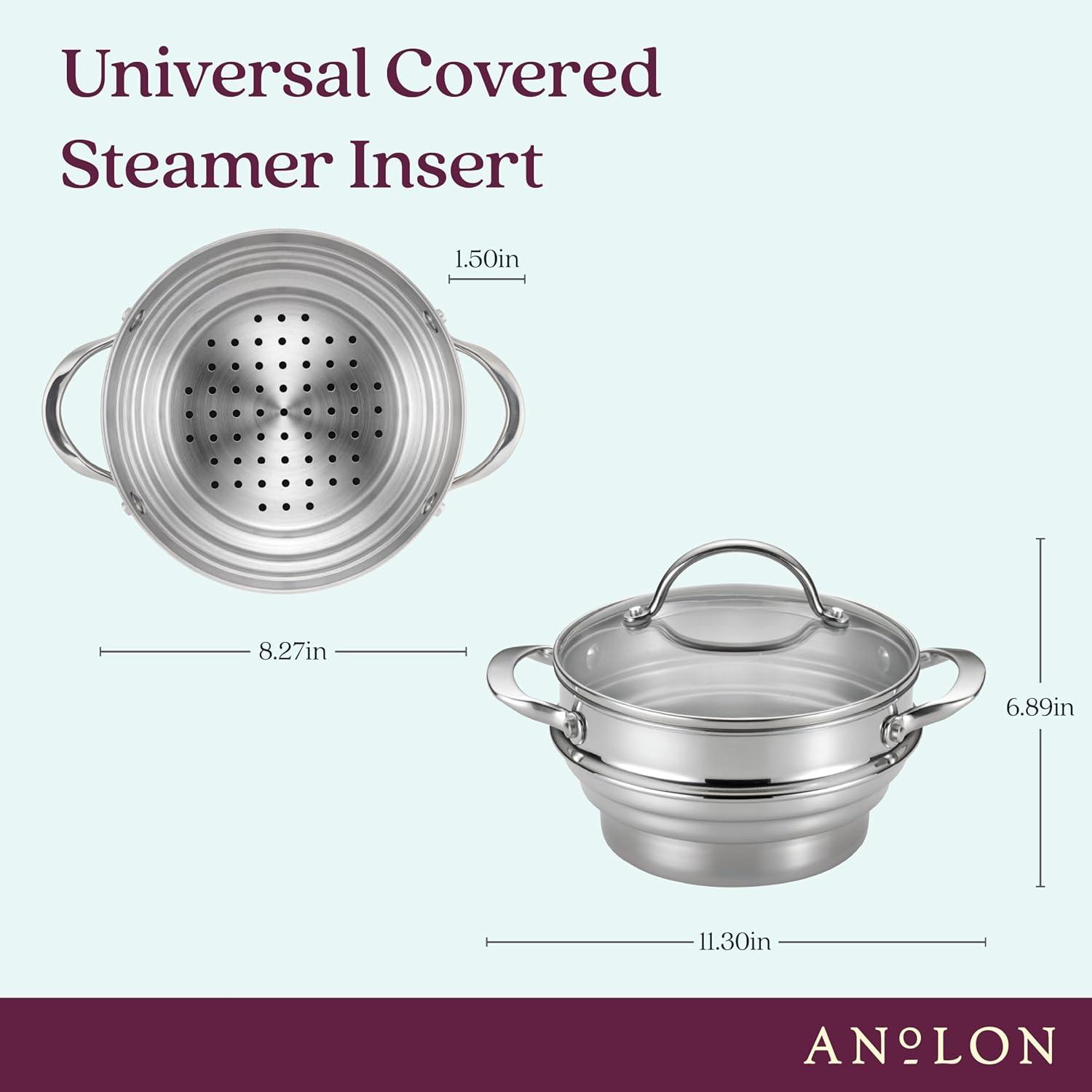 Anolon Anolon Classic Stainless Steel Universal Steamer Insert with Lid