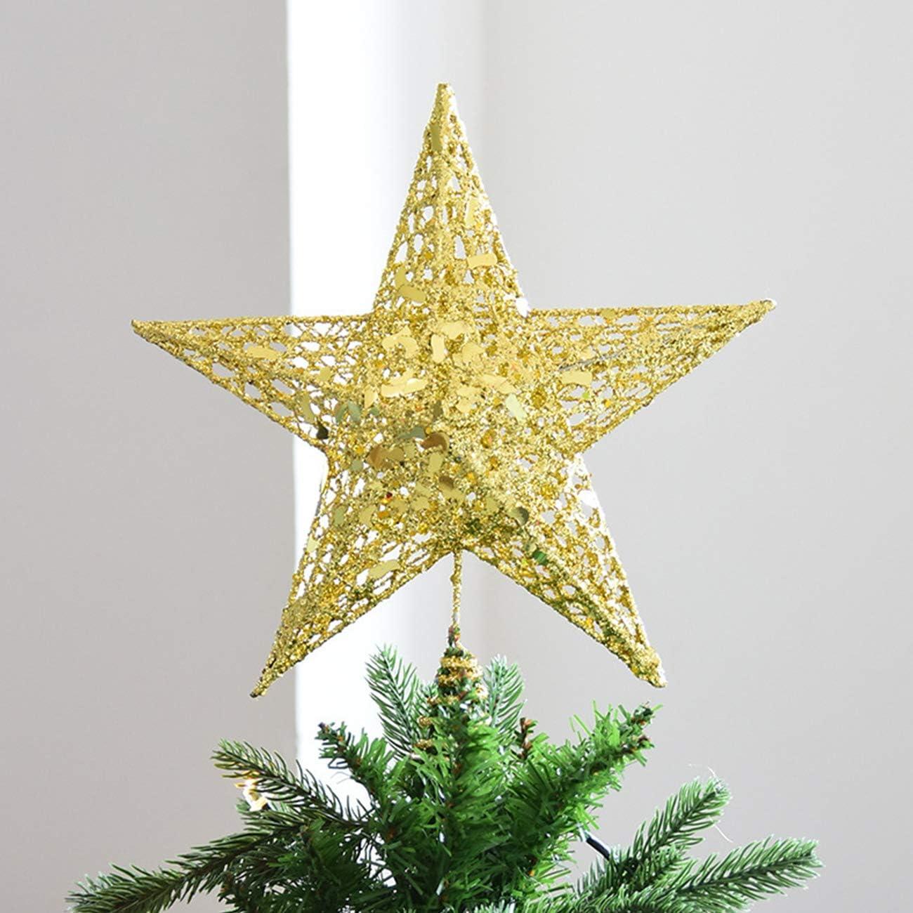 Christmas Star Tree Topper Christmas Decorative Holiday Treetop Shatterproof Star Ornament for Holiday Christmas Tree Decoration