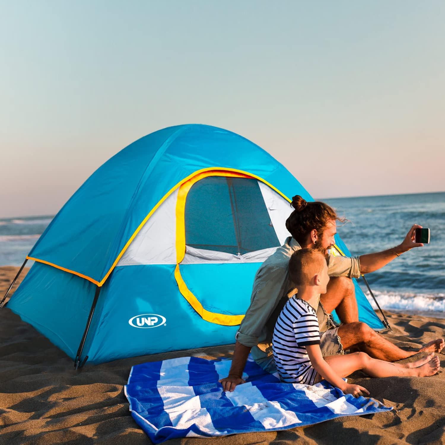 7 ft. x 5 ft. Ocean Blue 2-Person Waterproof Camping Tent with Rainfly