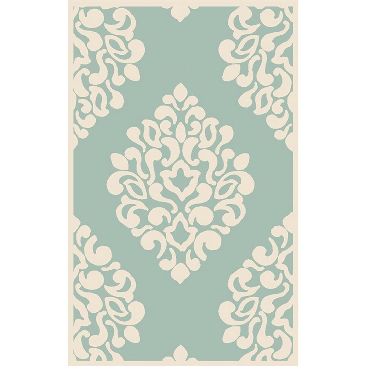 Floret Martha Stewart Hand Tufted Wool Damask Rug