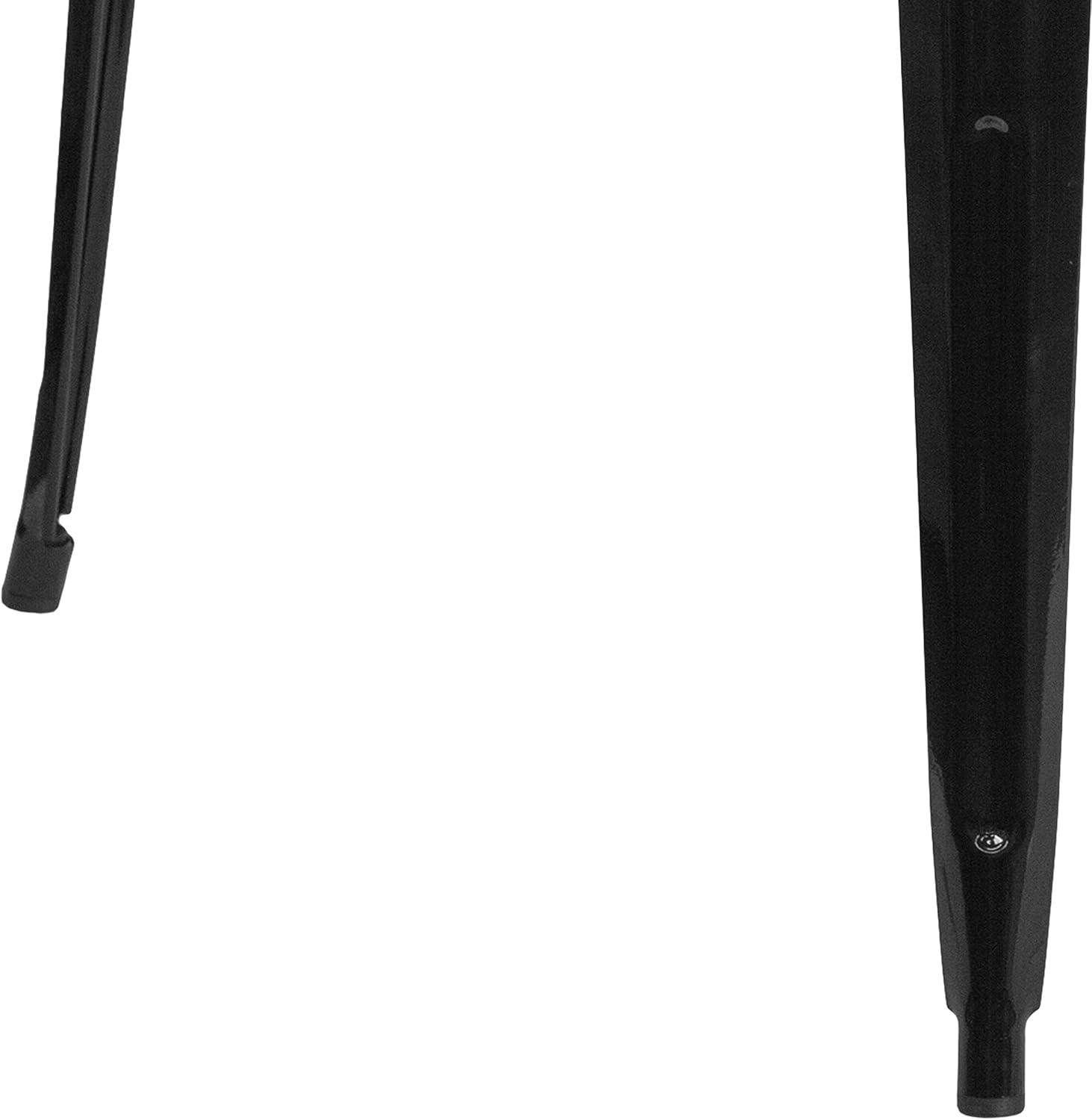 Emma and Oliver Commercial Grade 31.5" Square Black Metal Indoor-Outdoor Bar Height Table