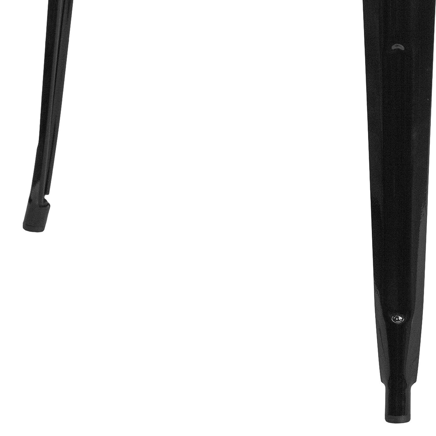 Emma and Oliver Commercial Grade 31.5" Square Black Metal Indoor-Outdoor Bar Height Table
