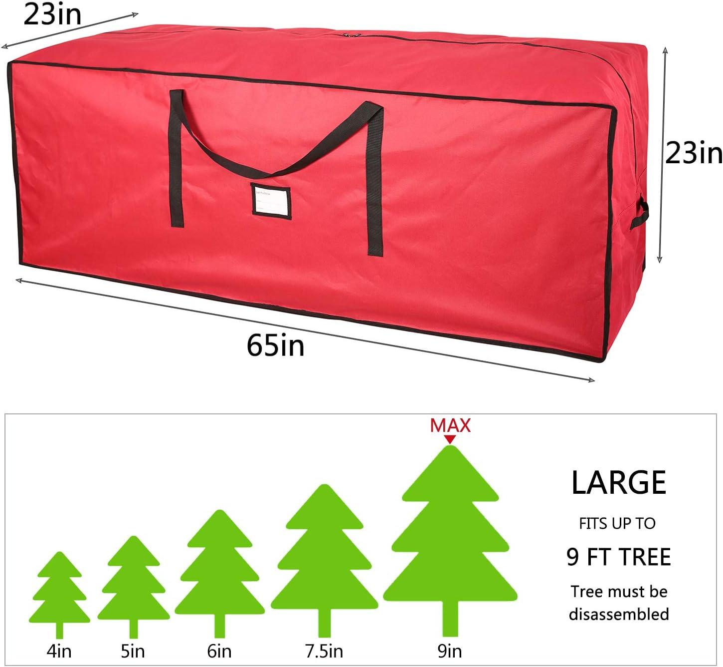 Red Heavy Duty 600D Canvas Christmas Tree Storage Bag