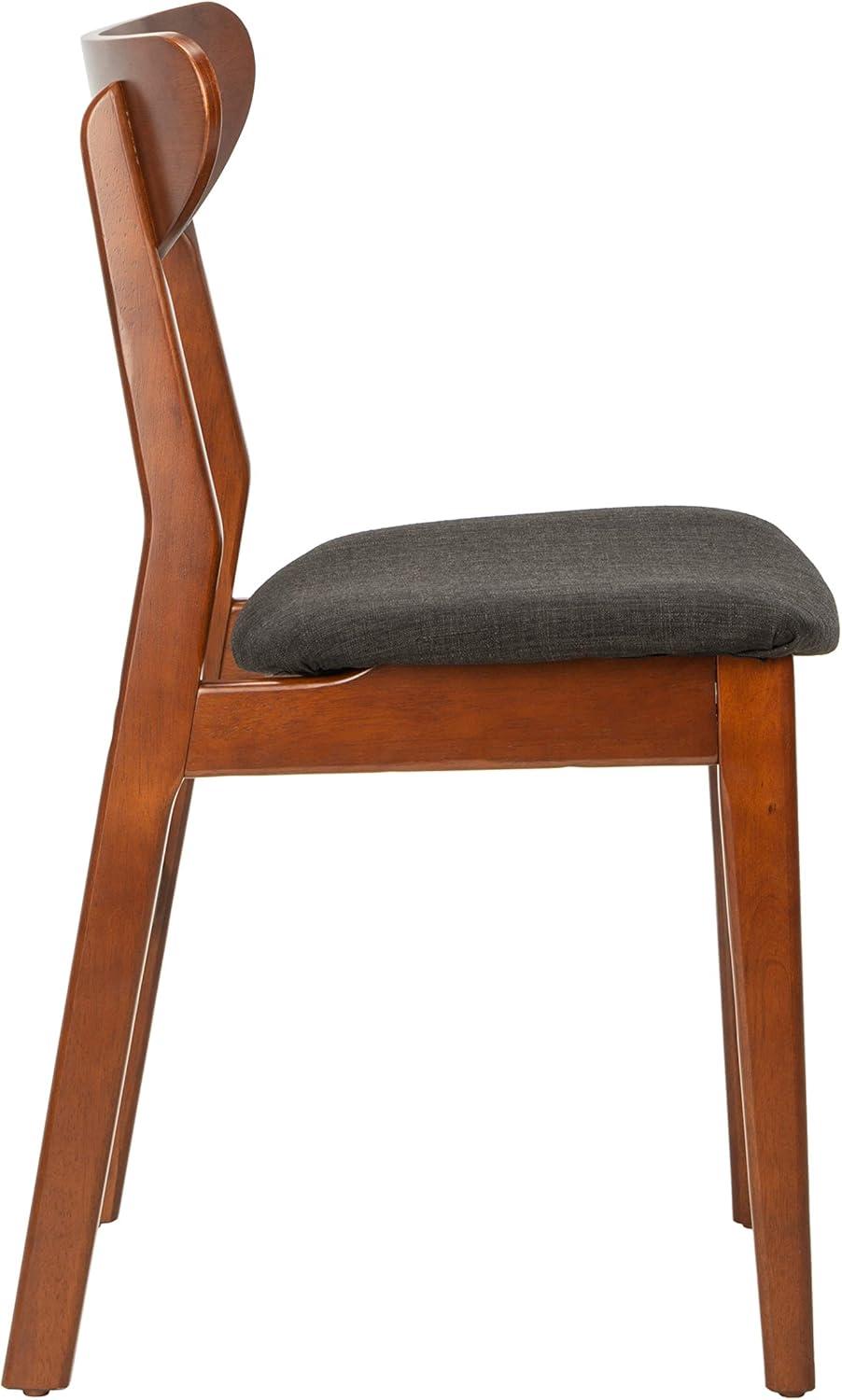 Lucca Retro Dining Chair (Set of 2) - DCH1001 - Walnut/Black - Safavieh