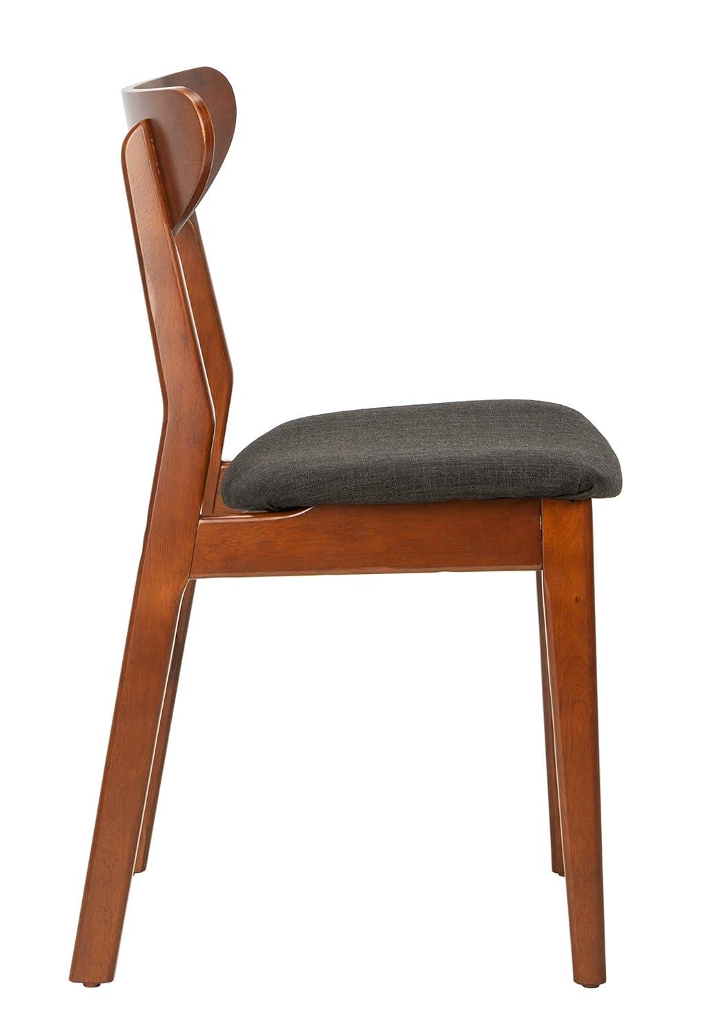 Lucca Retro Dining Chair (Set of 2) - DCH1001 - Walnut/Black - Safavieh
