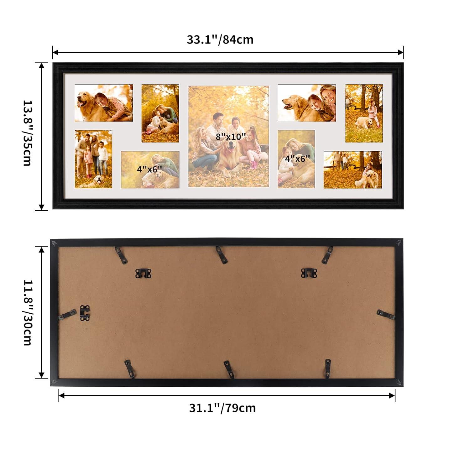 Hokku Designs 2 Pack Picture Frames Collage With 9 Openings, Display Eight 4 X 6 Pictures And One 8X10 Photos For Wall Mounting | Wayfair