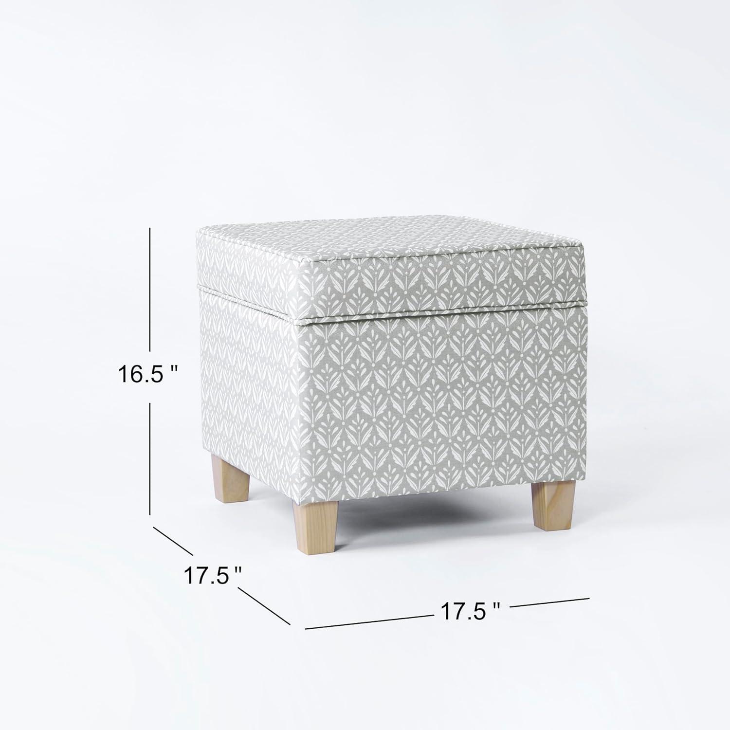 Cole Classics Square Storage Ottoman with Lift Off Top - HomePop