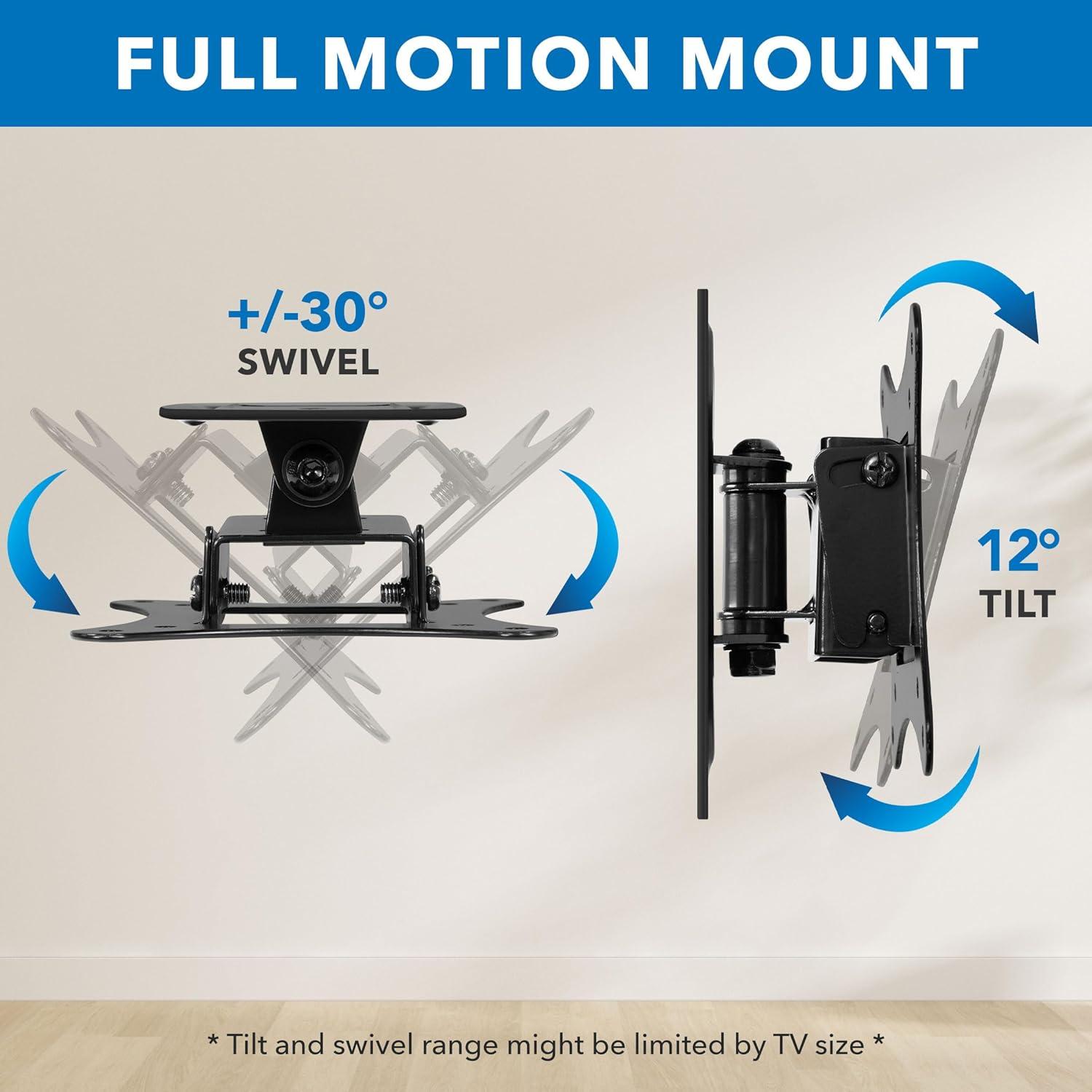 Mount It Compact Full Motion TV Wall Mount - For Tvs Up To 50"