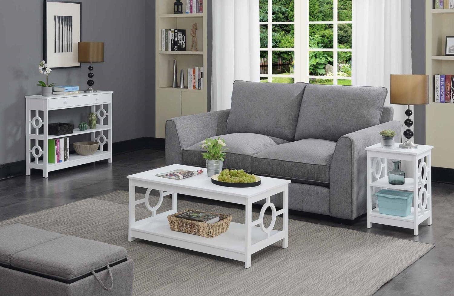 Convenience Concepts Ring Contemporary Coffee Table in White Wood Finish