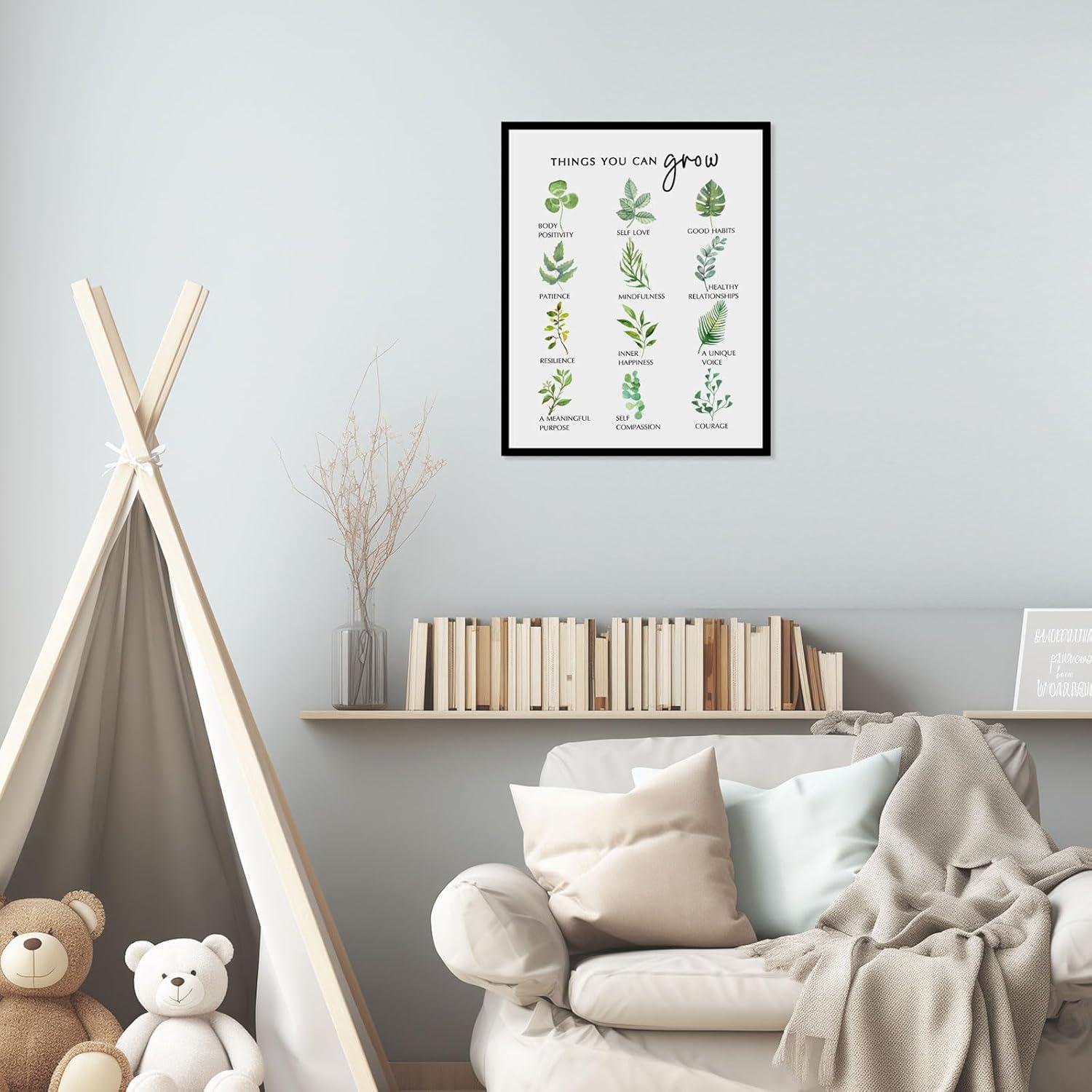 Self Growth Print Mental Health Wall Decor Mindfulness Art Print Therapy Office Decor Counselor Office Wall Art Self Development Poster Things You Can Grow (8x10 inches, Art Print without Frame)