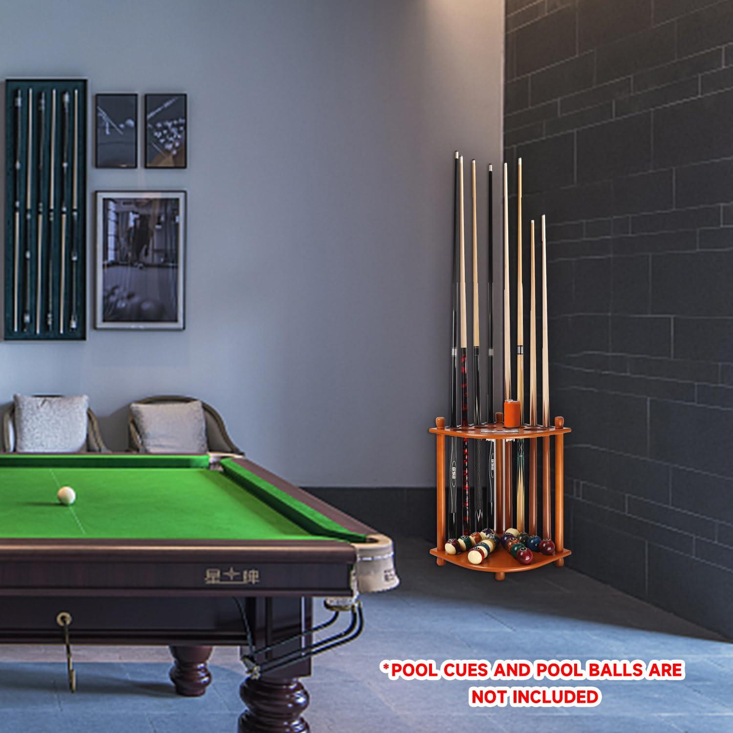 GSE Games & Sports Expert 8 Billiard Pool Cue Stick Corner Rack with Score Counter