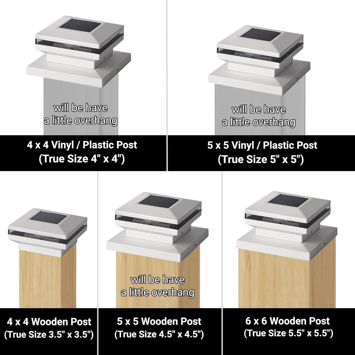 White Solar Powered LED Post Cap Lights Multipack