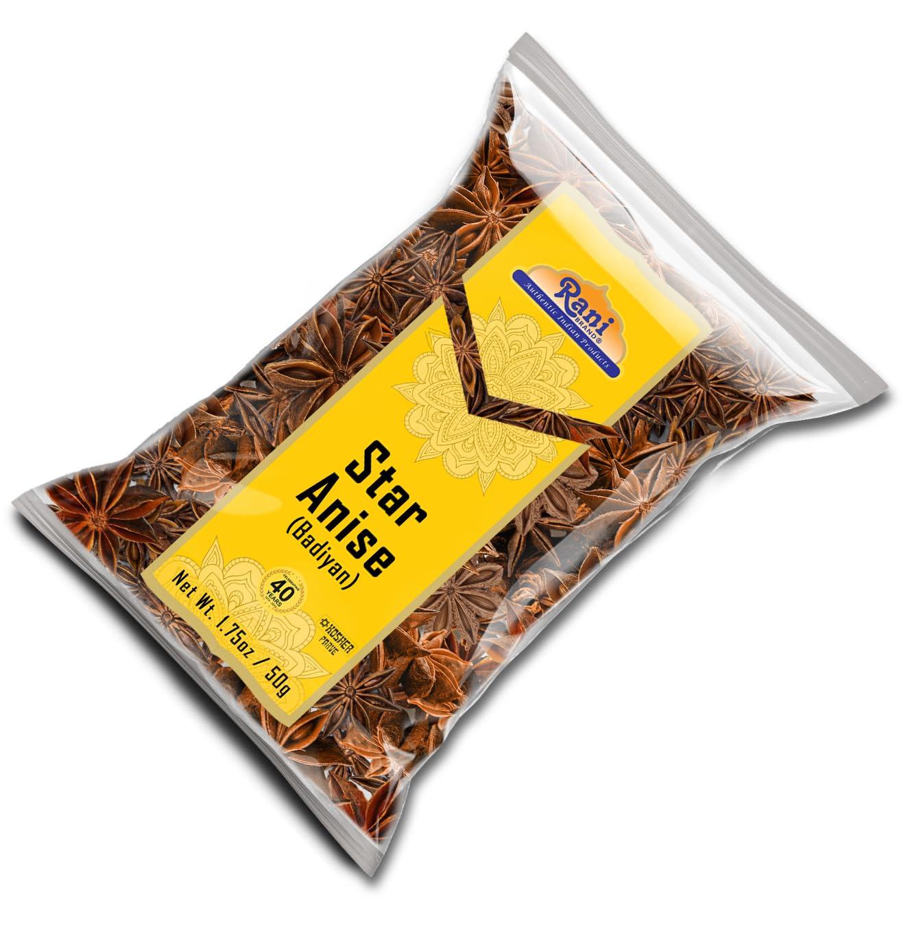 Star Anise Seeds (Badian Khatai) - 1.75oz (50g) - Rani Brand Authentic Indian Products