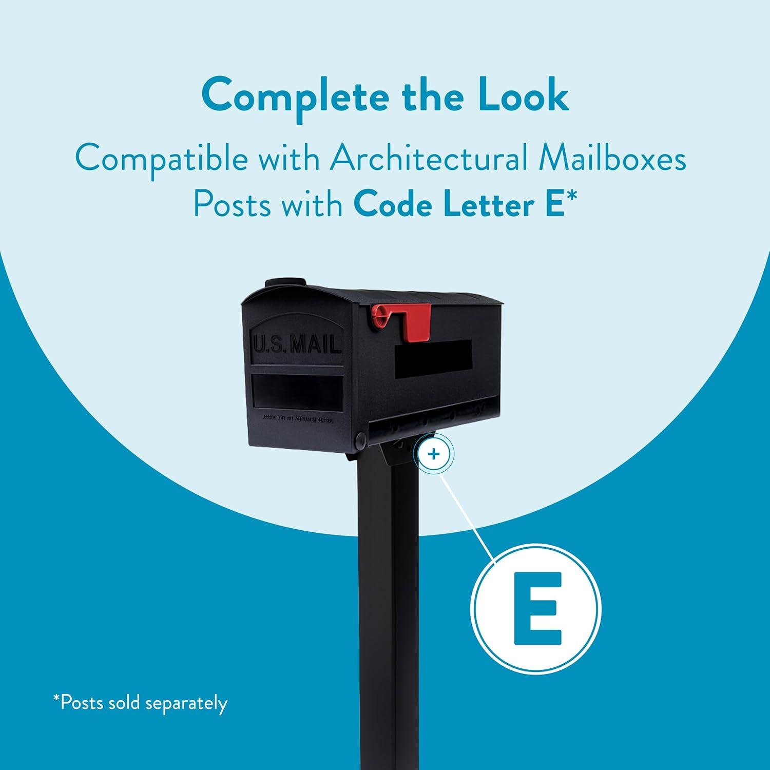 Architectural Mailboxes Patriot Plastic, Medium, Post-Mount Mailbox in Black