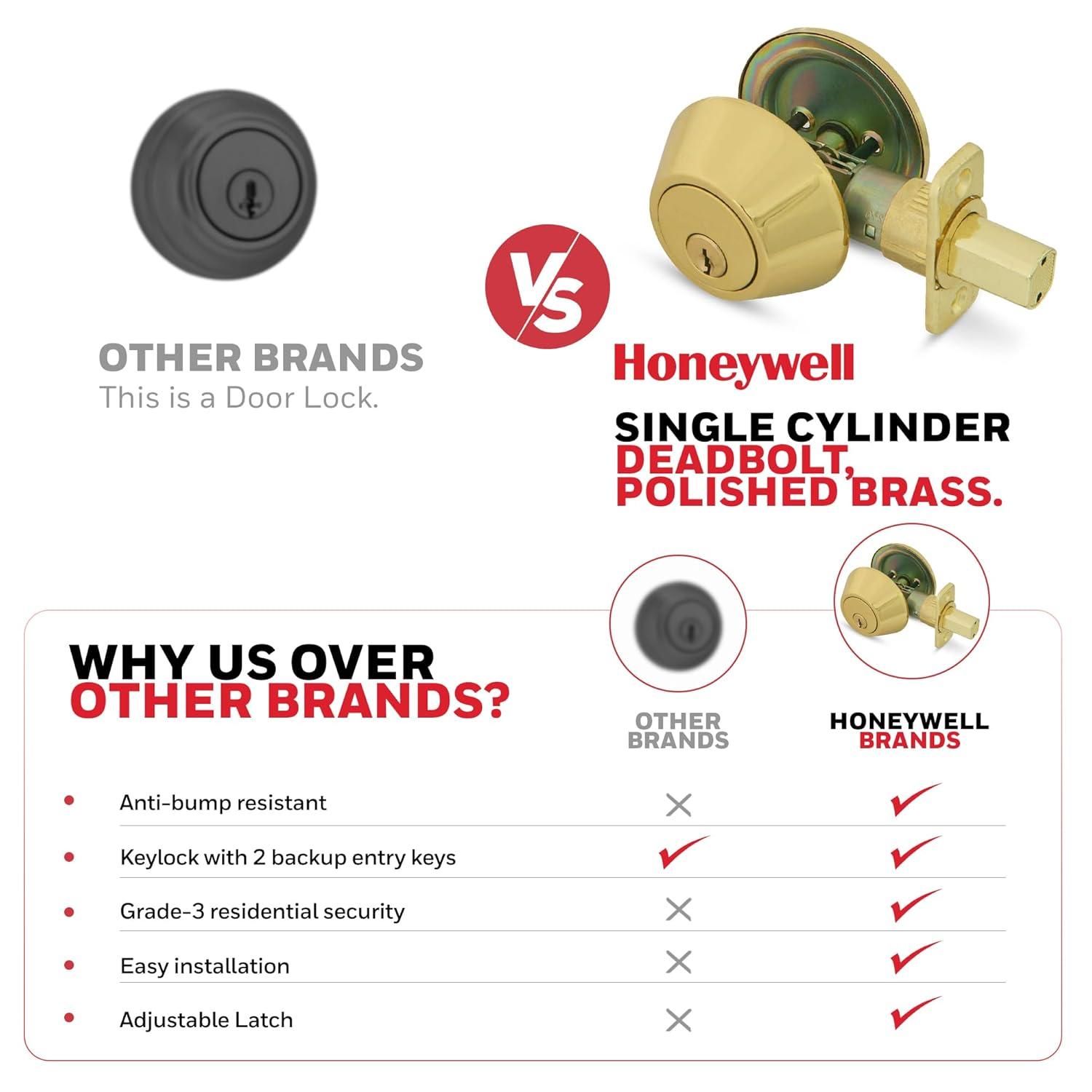 Honeywell Single Cylinder Deadbolt