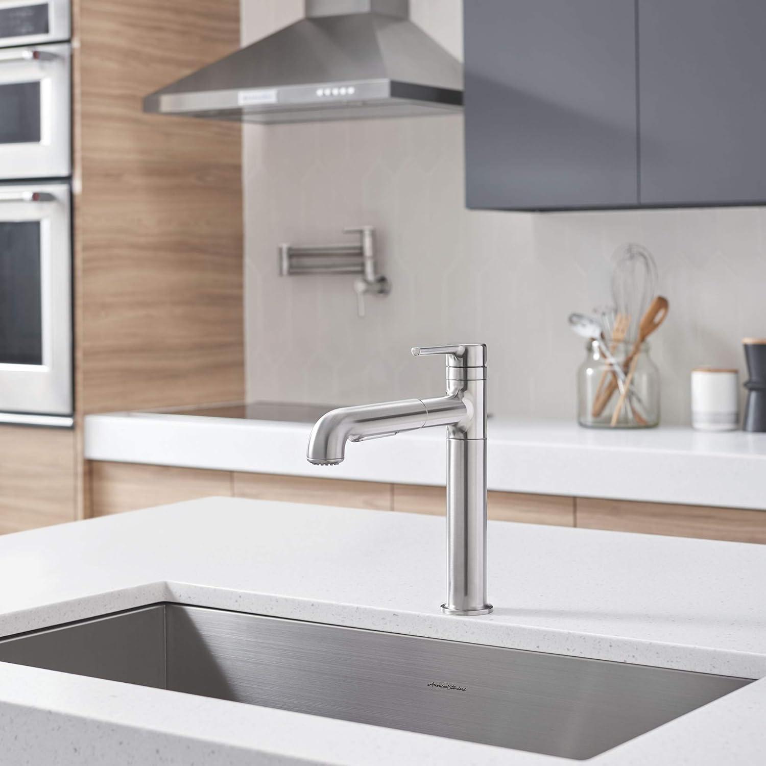 Studio S Single-Handle Pull-Out Sprayer Kitchen Faucet with Dual Spray in Stainless Steel