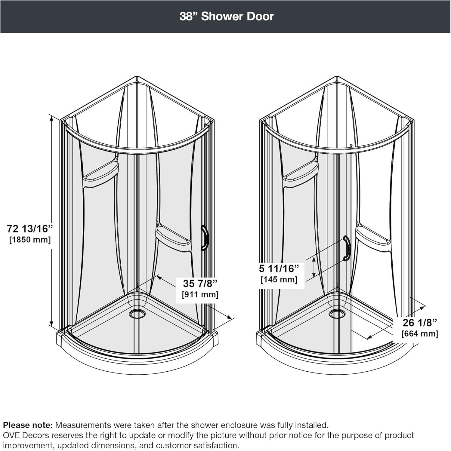 OVE Decors Breeze 44 in. Round Shower Kit w/ Clear, Base, Wall
