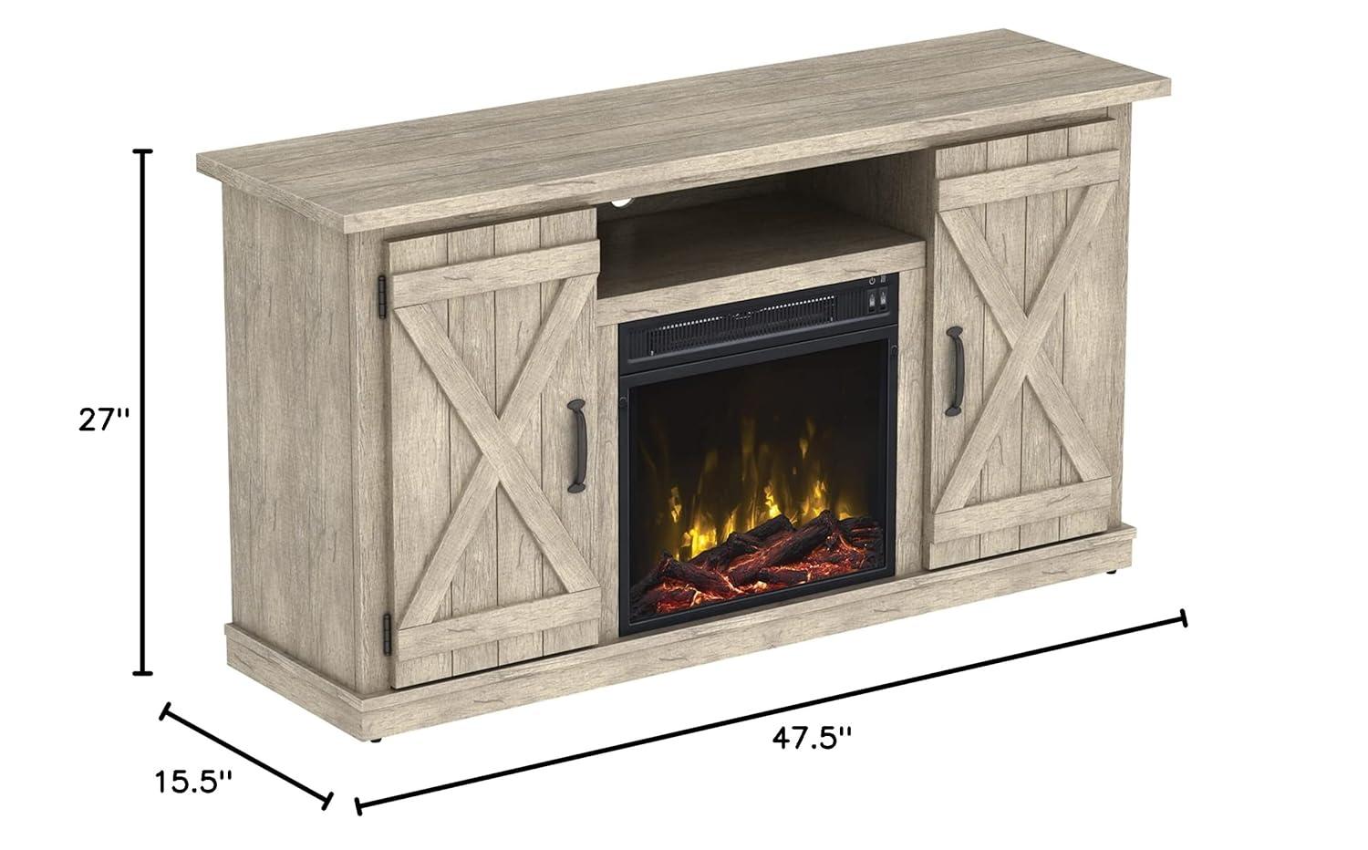 Cottonwood 55" TV Stands with Electric Fireplace, Ashland Pine