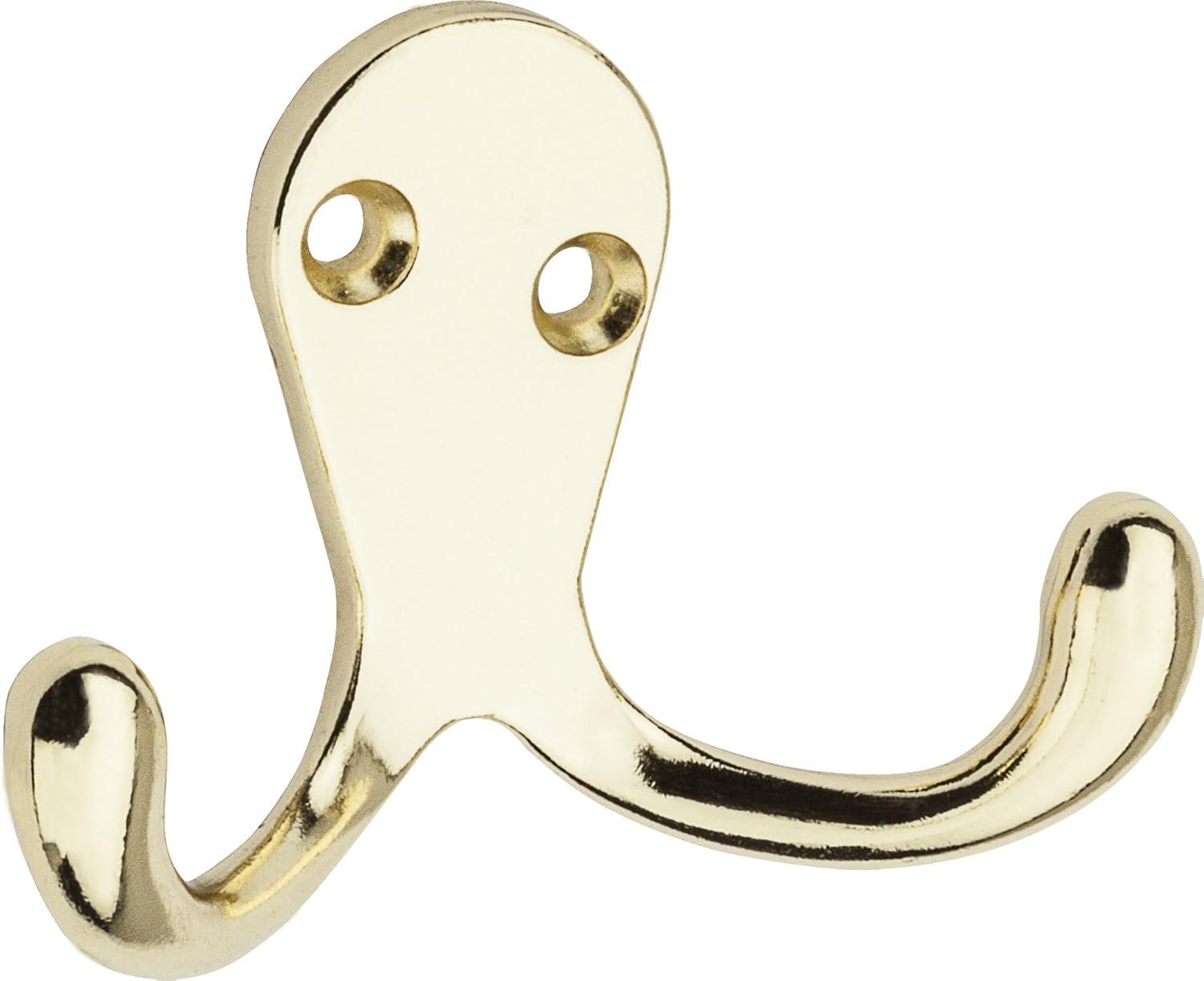 Brass Double Clothes Hook with Ball Tip Design