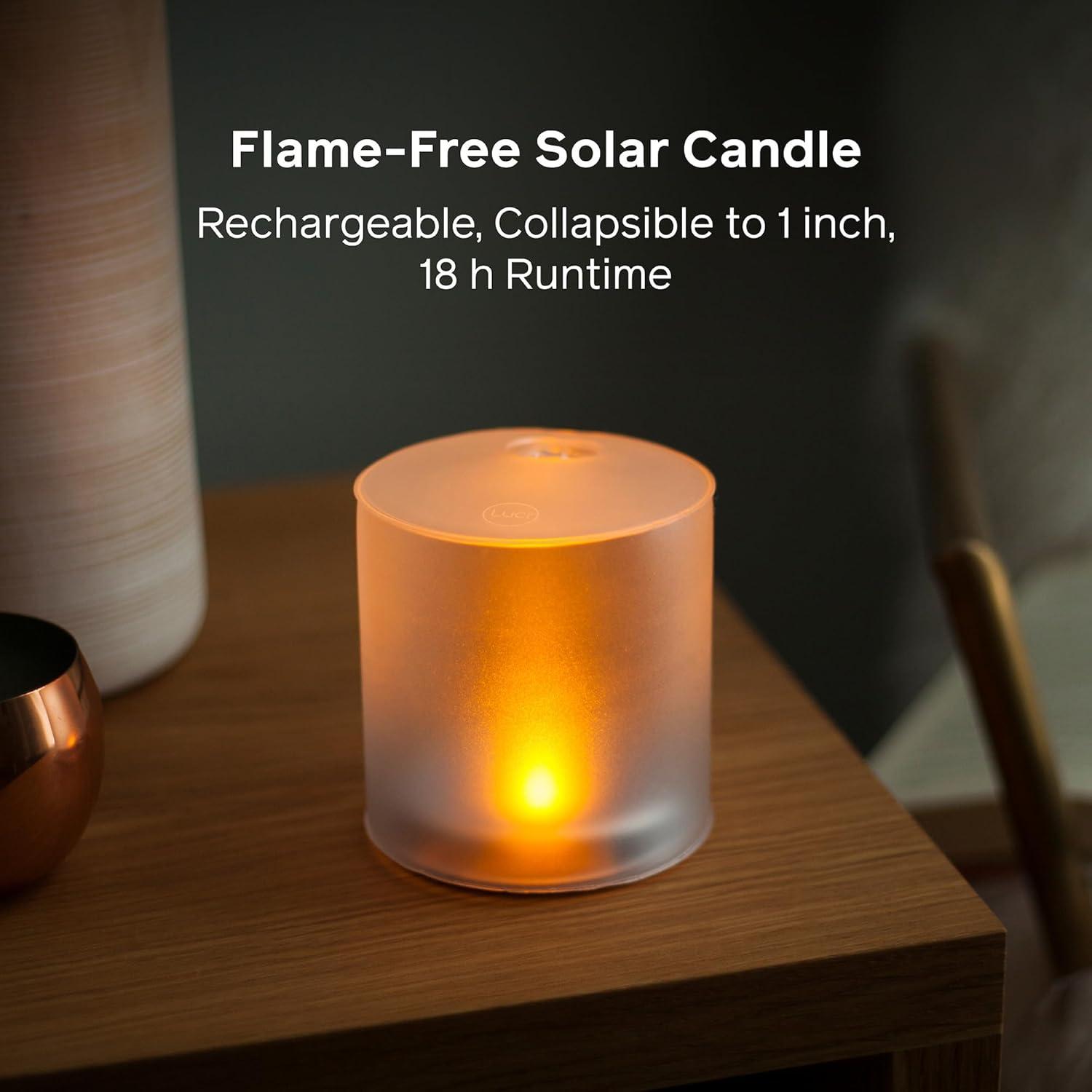 MPOWERD Luci Candle Solar Inflatable Rechargeable Flickering Flameless Waterproof Candle