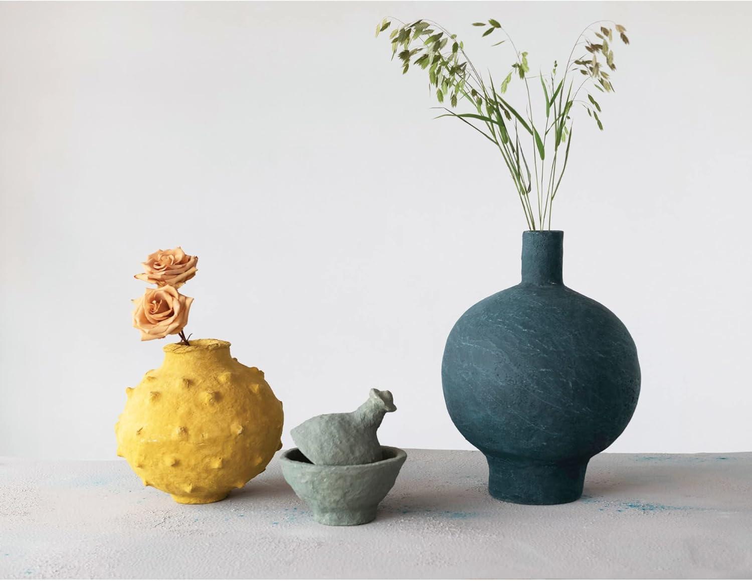 Creative Co-Op Decorative Handmade Paper Mache Vase with Raised Dots