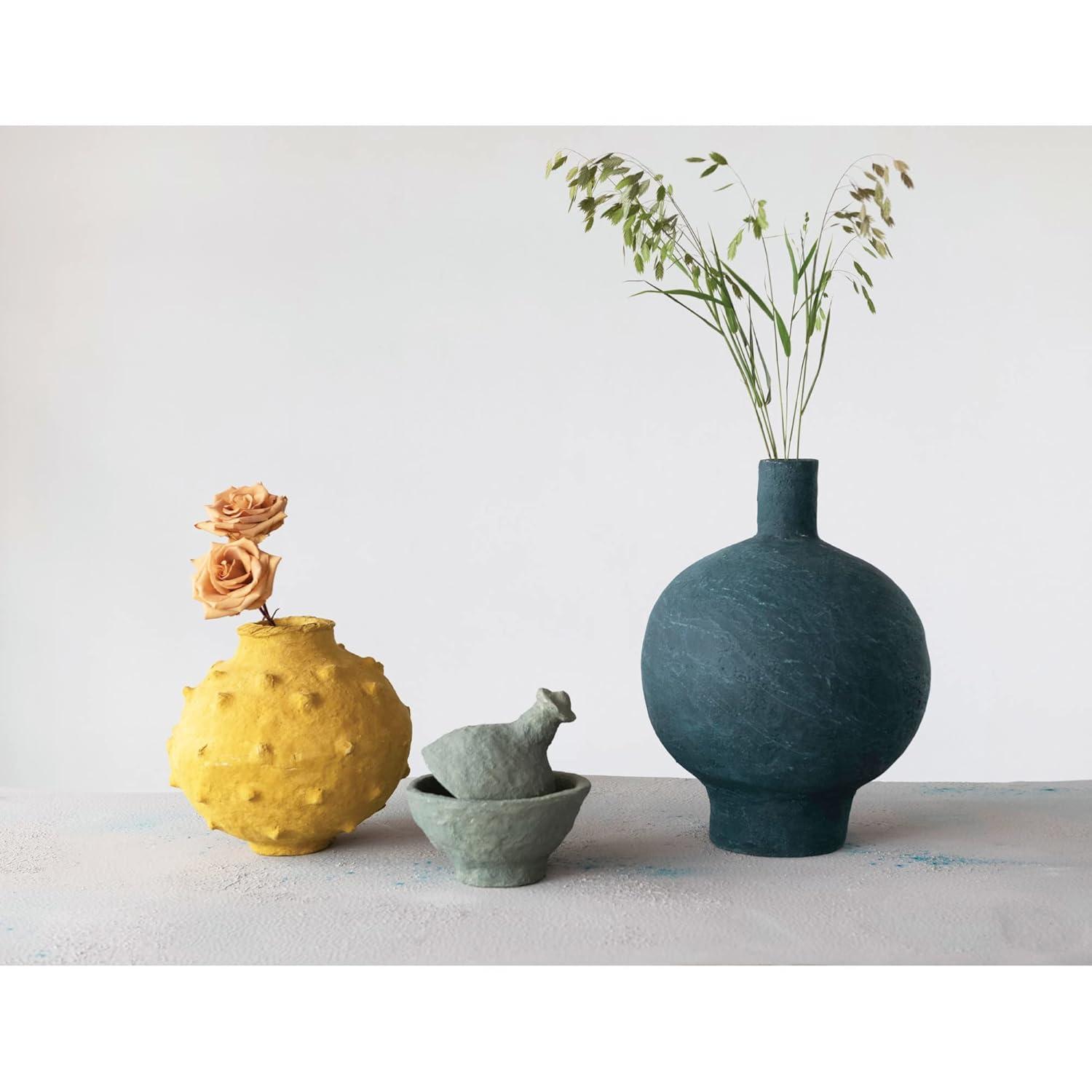 Creative Co-Op Decorative Handmade Paper Mache Vase with Raised Dots