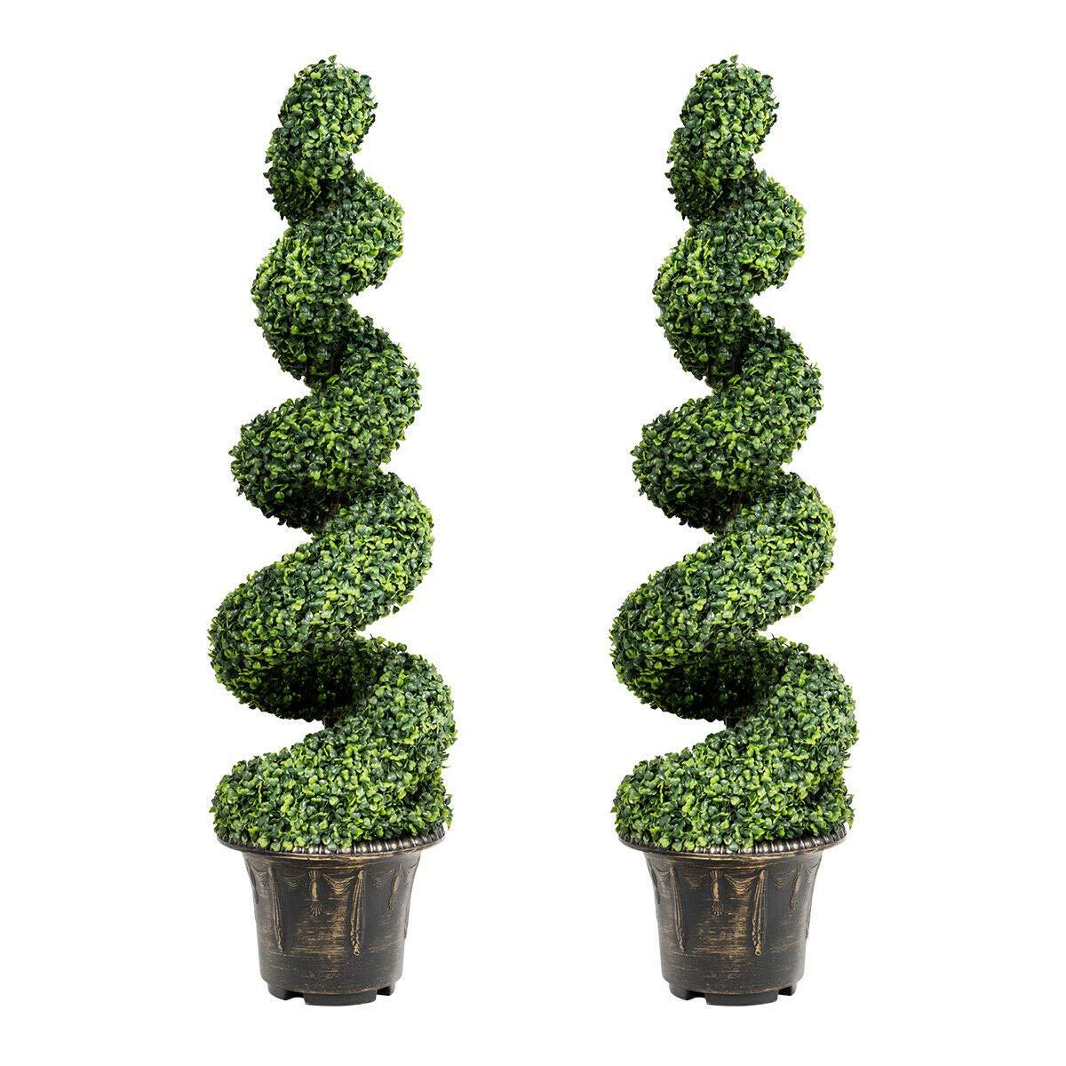 Costway 4FT Artificial  Tree Faux Tree W/Realistic Leaves Indoor Outdoor