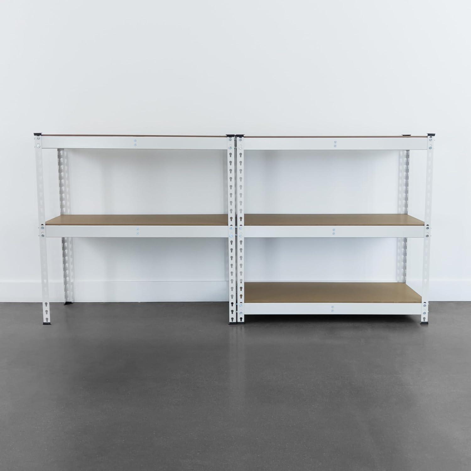 White Heavy Duty Steel 5-Tier Modular Storage Shelving Unit