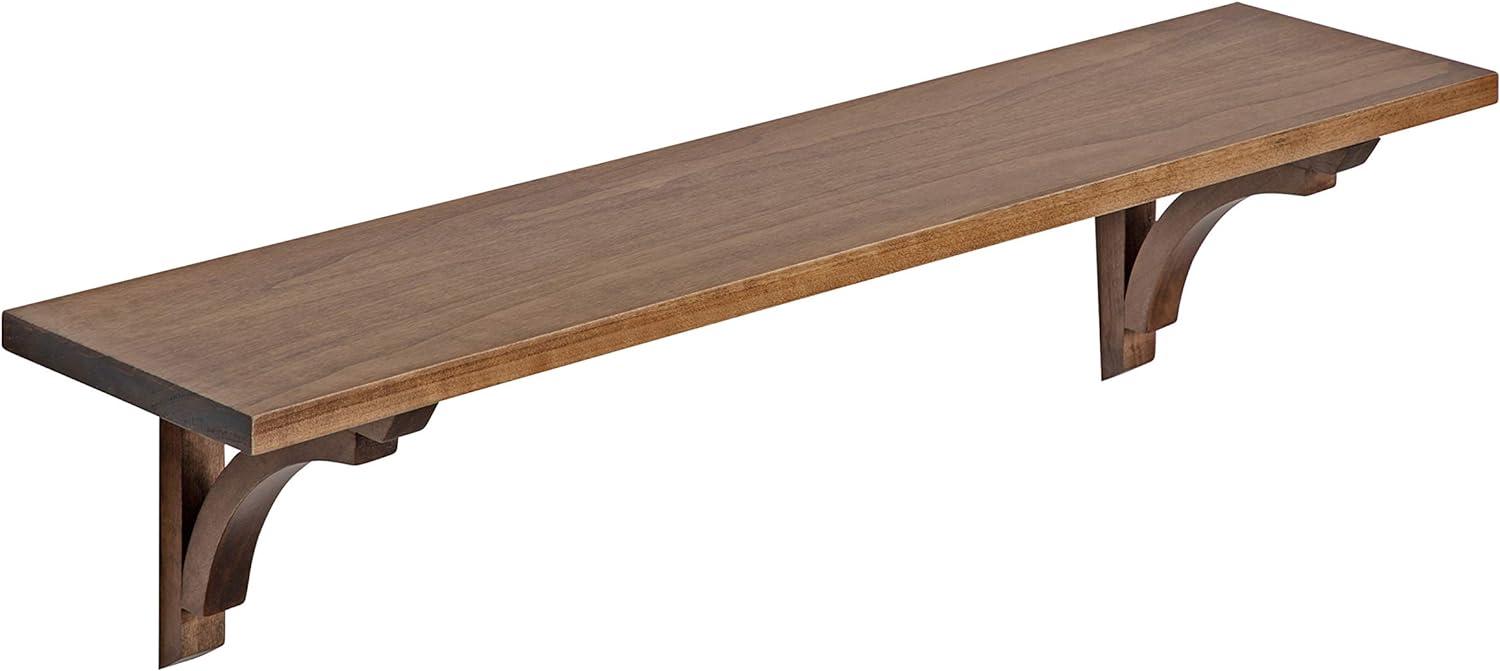 Kate & Laurel All Things Decor 36" Corblynd Traditional Wood Wall Shelf Rustic Brown - Sturdy, Easy to Install