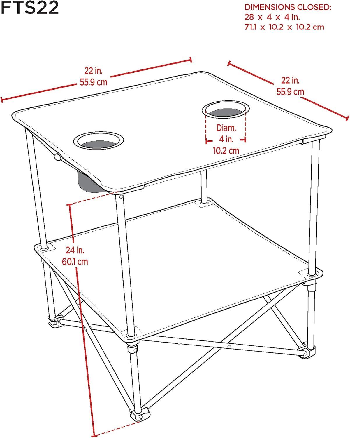 Rio Brands Square Compact Folding Beach Table