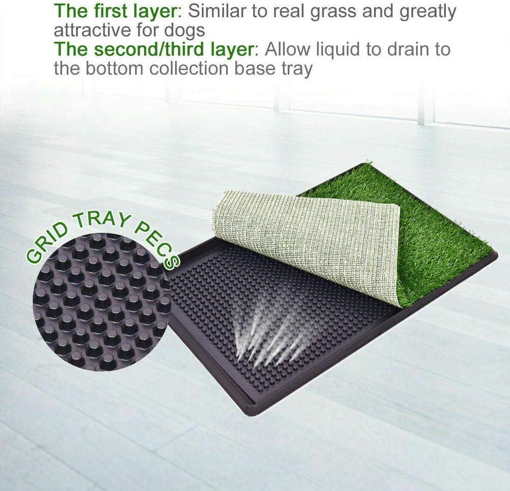 LOMANTOWN Fake Grass Dog Potty Pad Portable Dog Turf Trainer Grass with Tray, 30"x20"