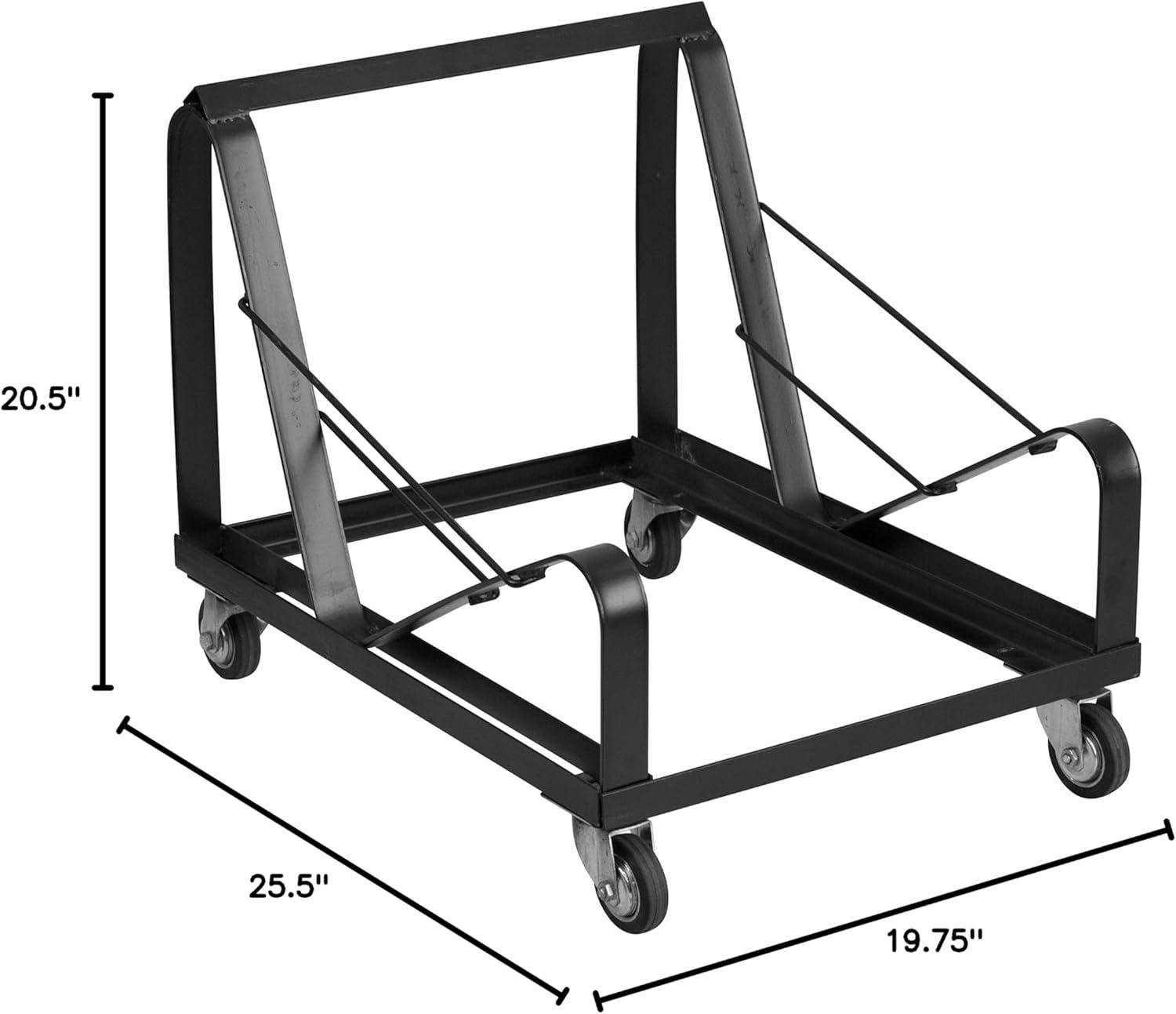 Black Steel Sled Base Stack Chair Dolly for Events