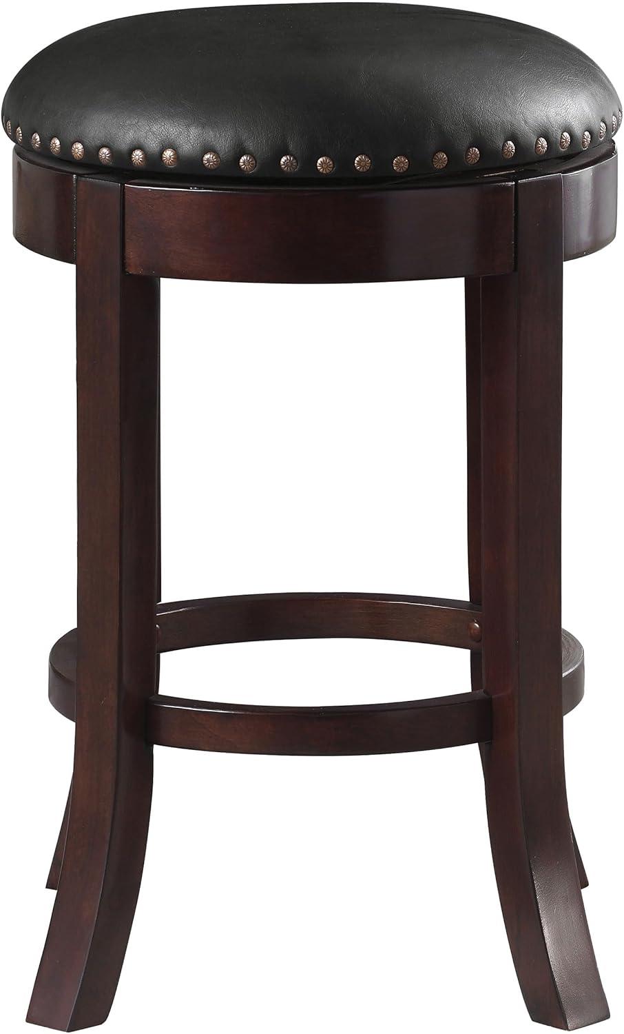 Coaster Upholstered Faux Leather Swivel Counter Height Stool in Brown