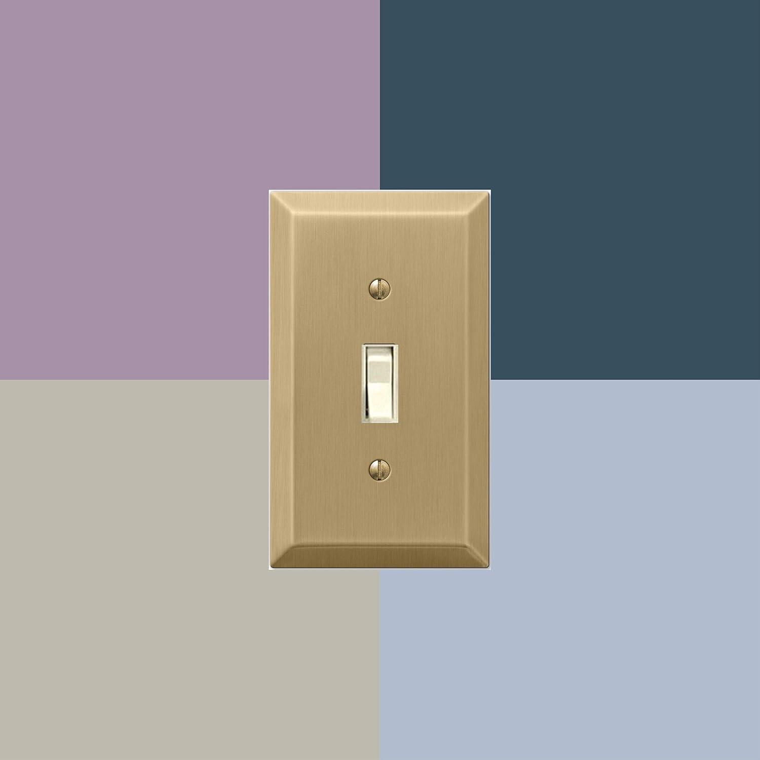 Amerelle Century Satin Brass Brass 2 gang Stamped Steel Toggle Wall Plate 1 pk