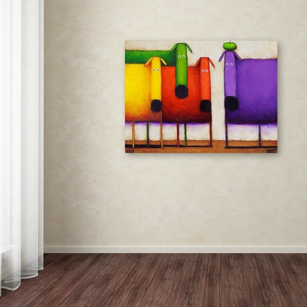 Trademark Fine Art -Daniel Patrick Kessler 'Rainbow Dogs ' Canvas Art - 14''x19''