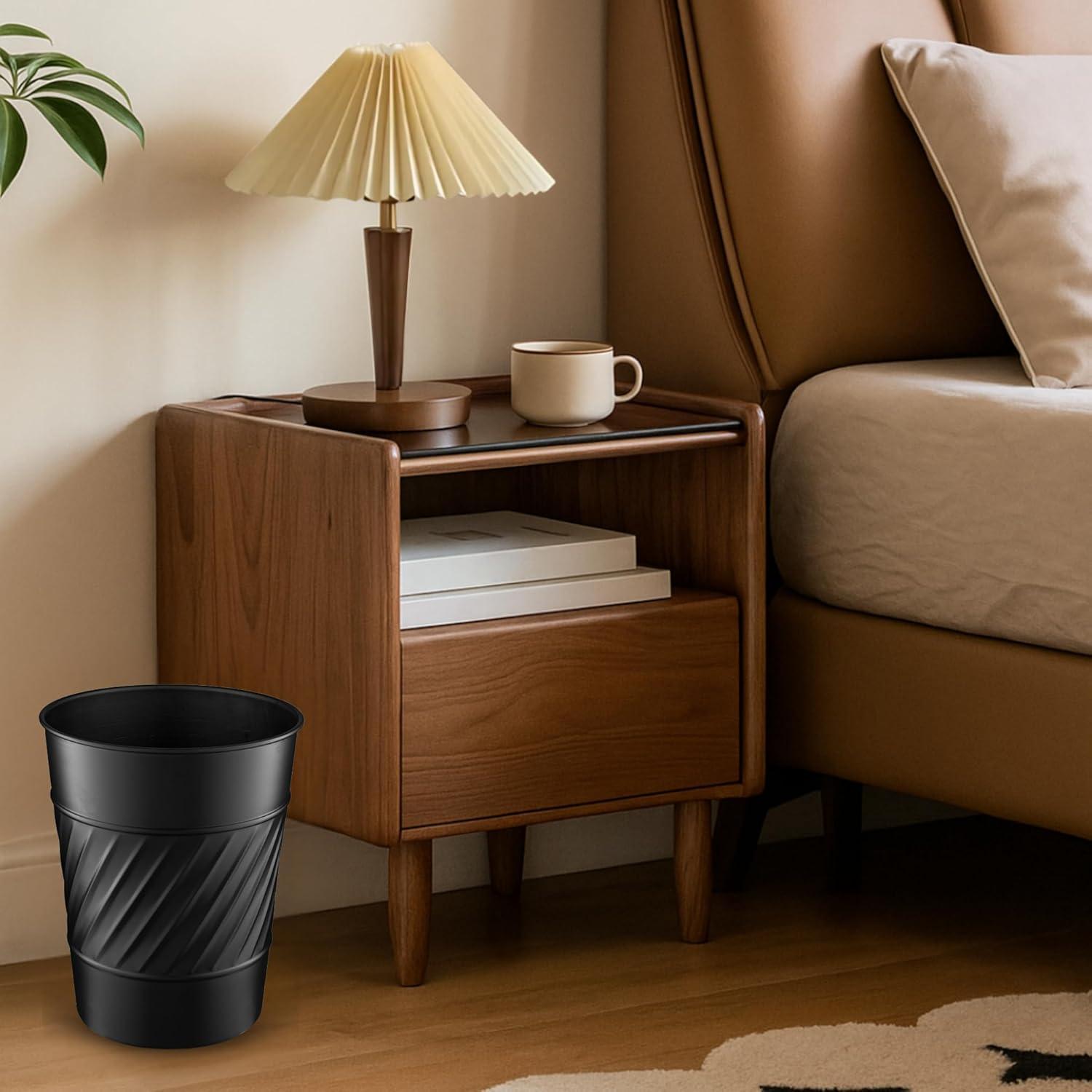Monarch Abode Geometric Embossed Metal 1.7 Gallon Waste Basket
