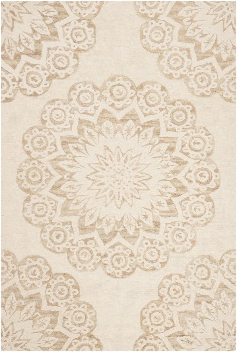 SAFAVIEH Blossom Brody Geometric Wool Area Rug, Ivory/Beige, 2' x 3'