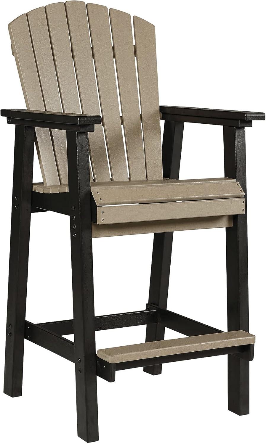 Signature Design by Ashley Contemporary Fairen Trail Barstool, Set of 2, Black/Driftwood