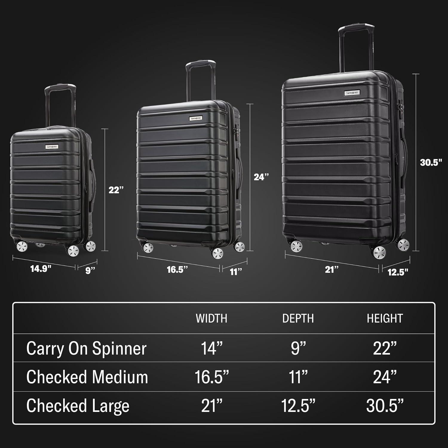 Samsonite 20" 3 Piece Hardside Spinner Carry On Luggage Set, Nova Teal