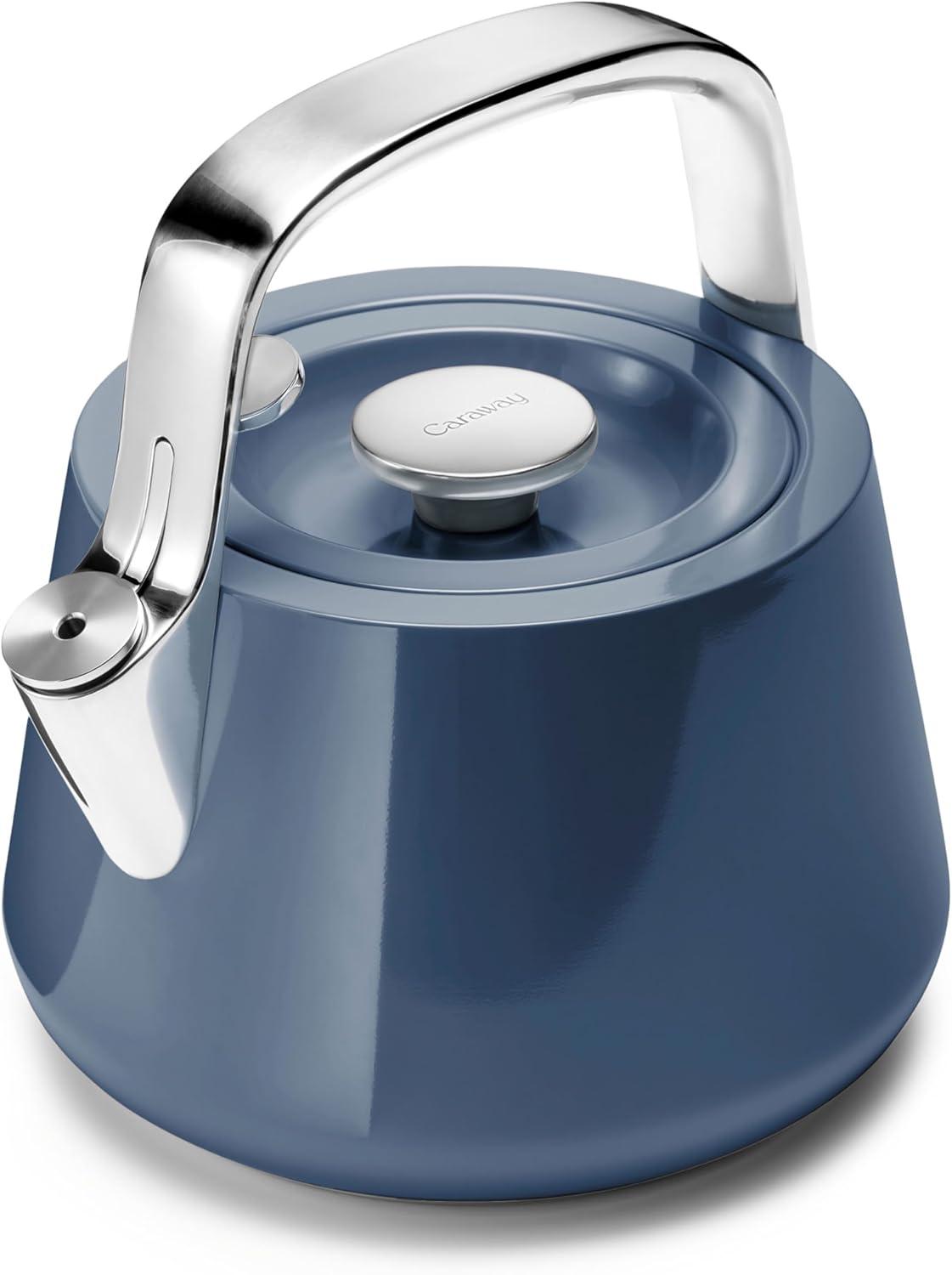 Navy Blue Stainless Steel Whistling Tea Kettle