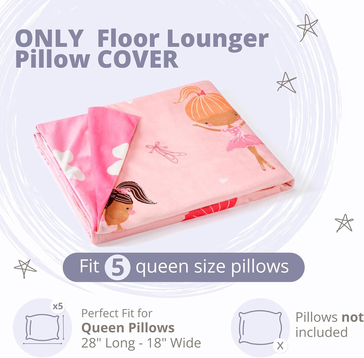 Butterfly Craze Butterfly Craze Floor Pillow Case, Mattress Bed Lounger Cover, Galaxy Blue, Queen Size - for Kids & Adults