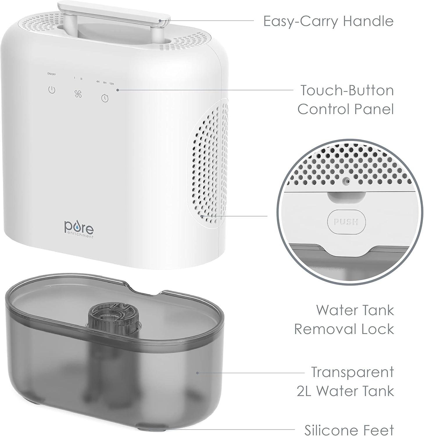 Pure Enrichment Pure Dry Elite Dehumidifier White: Small Room & Bathroom, 20 Oz/Day, Auto Shut-Off, 100-300 Sq. Ft.