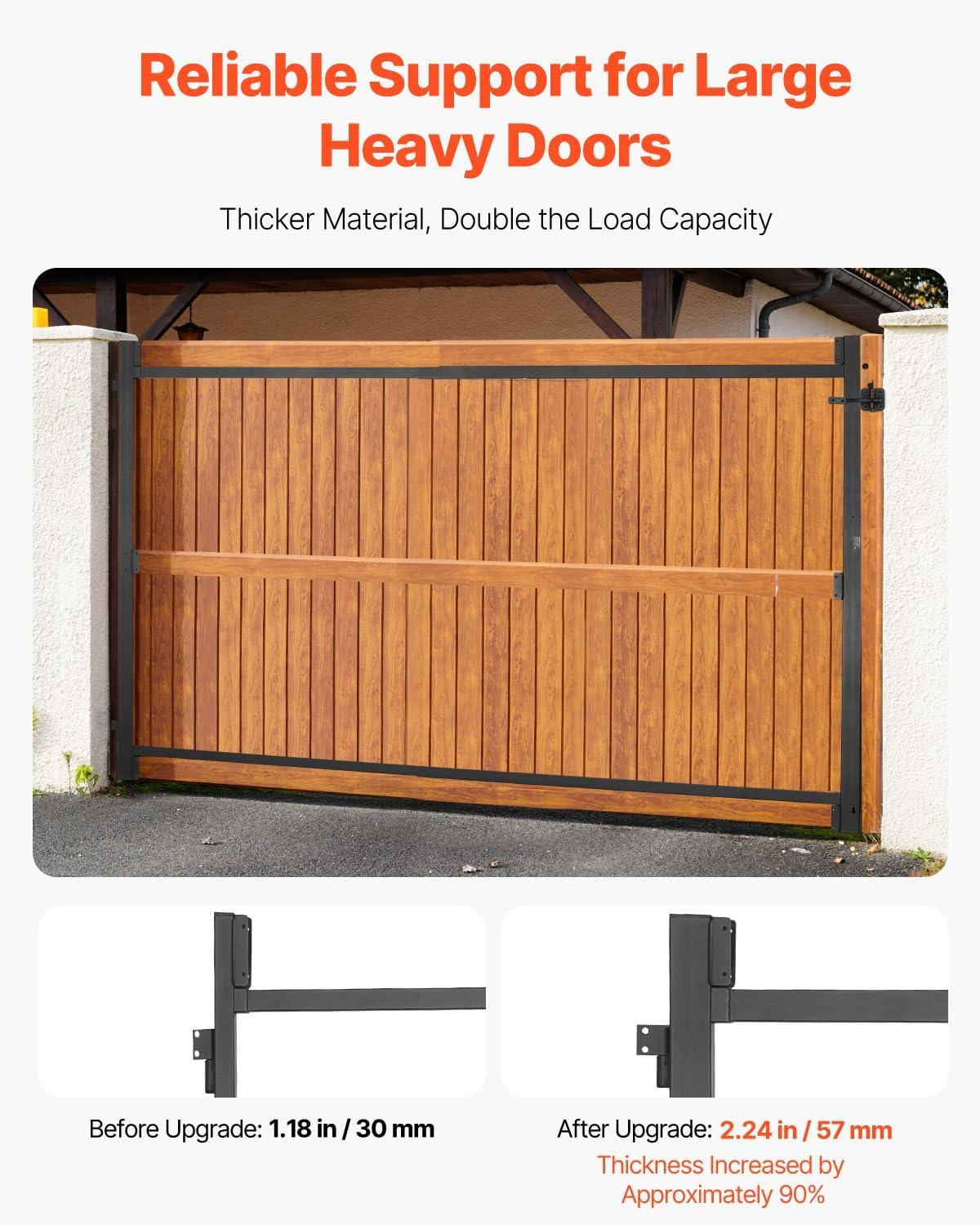 VEVOR Gate Building Kit, Fits 60 to 96 in Wide Openings, Up from 6 to 7 ft High Fence, Adjustable Gate Building Kit, Anti Sag Full Gate Frame Kit with Latch Lock, Screw, for Wooden Fence, Iron, Black