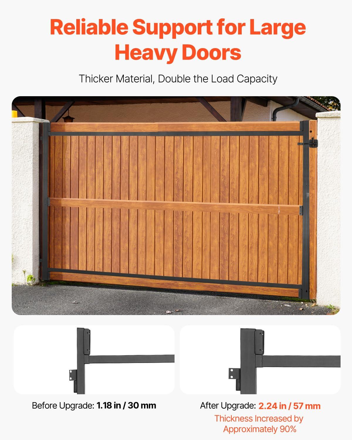 VEVOR Gate Building Kit, Fits 60 to 96 in Wide Openings, Up from 6 to 7 ft High Fence, Adjustable Gate Building Kit, Anti Sag Full Gate Frame Kit with Latch Lock, Screw, for Wooden Fence, Iron, Black